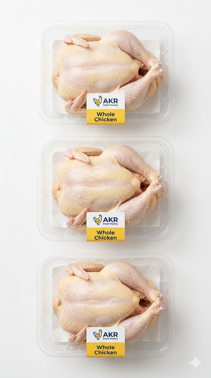 Branded AKR Smart Poultry whole chicken packs — halal MS 1500, Semenyih Selangor
